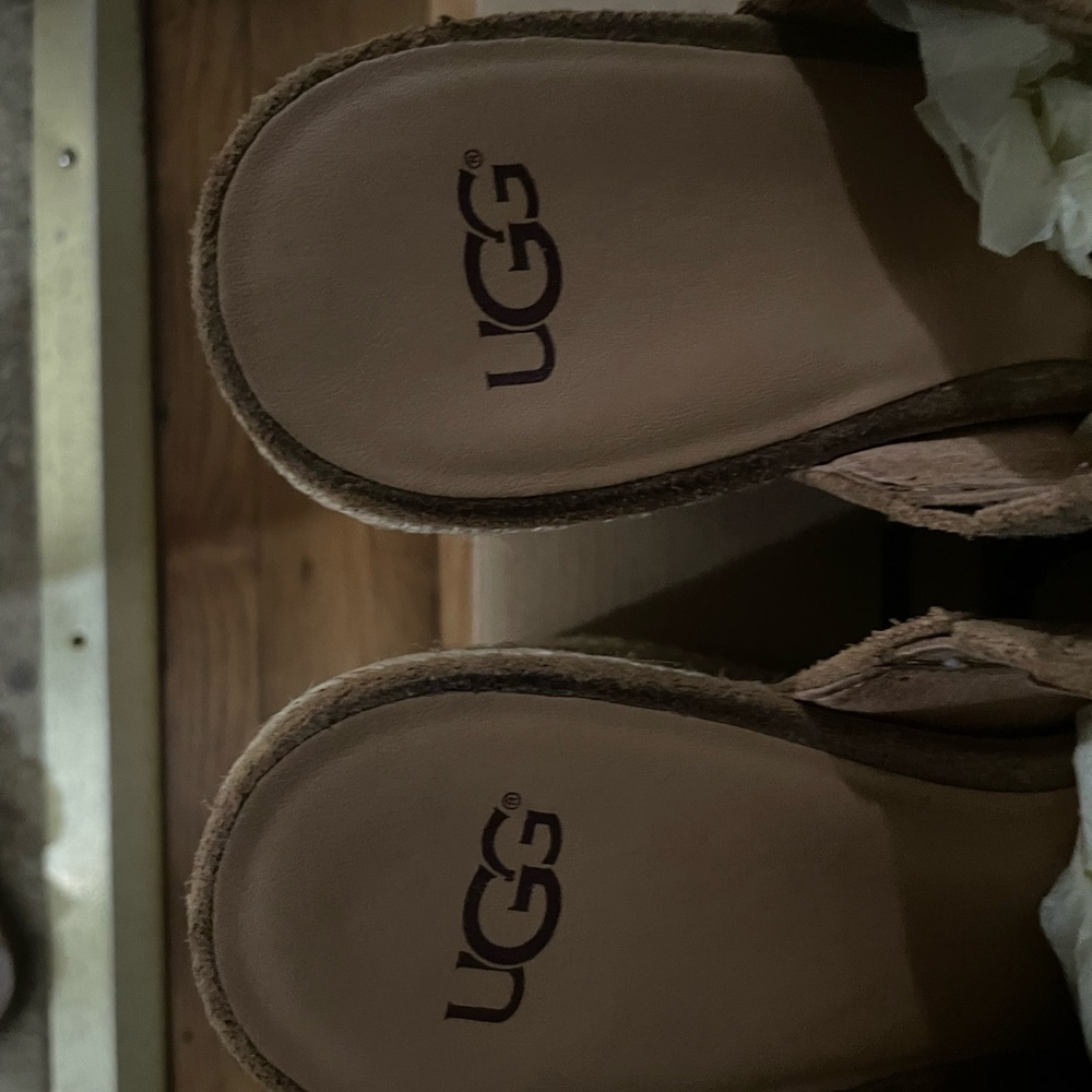 UGG Georgia Espadrille Wedge in Chestnut Size 7 in original box - Picture 6 of 9